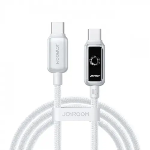 Cablu Date si Incarcare USB-C - USB-C Joyroom S-A55 StarFlight Display, 100W, 1.2m, Alb