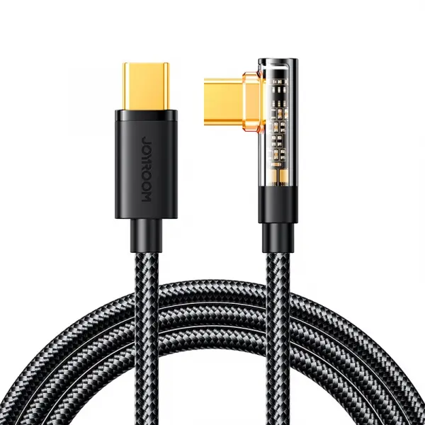 Cablu Date si Incarcare USB-C - USB-C Joyroom S-A6 Angled, 100W, 1.2m, Negru