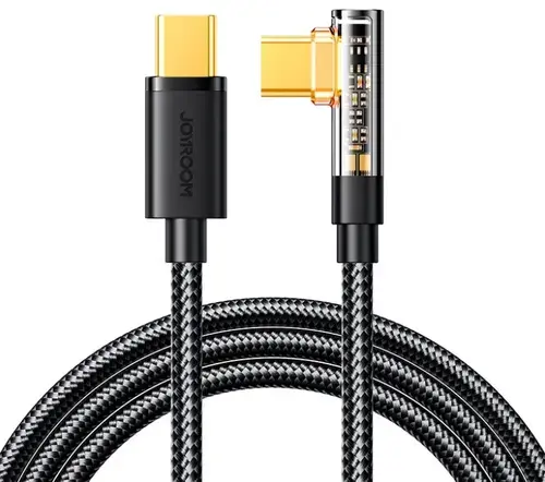 Cablu Date si Incarcare USB-C - USB-C Joyroom S-CC100A6 Angled, 100W, 1.2m, Negru