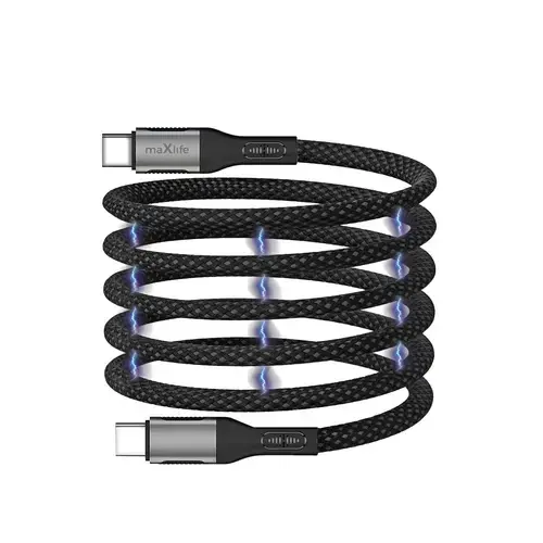 Cablu Date si Incarcare USB-C - USB-C MaXlife MXUC-11 Magnetic, 100W, 1m, Negru