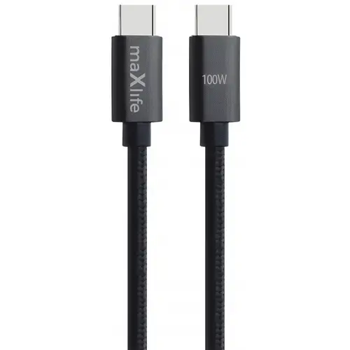 Cablu Date si Incarcare USB-C - USB-C MaXlife MXUC-12, 100W, 1m, Negru
