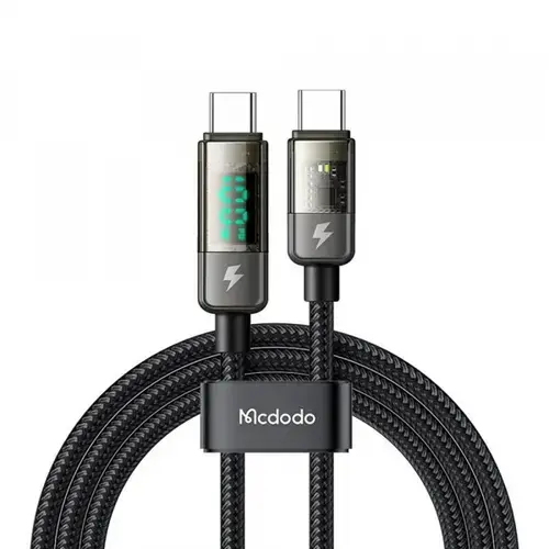 Cablu Date si Incarcare USB-C - USB-C McDodo CA-3610 Display Auto Power Off, 100W, 1.2m, Negru