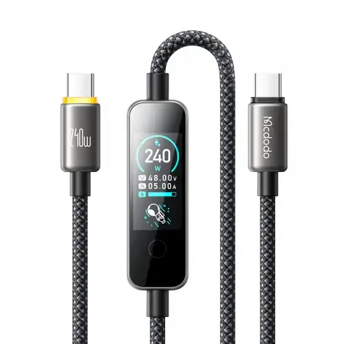 Cablu Date si Incarcare USB-C - USB-C McDodo CA-8750 Display, 240W, 1.2m, Negru