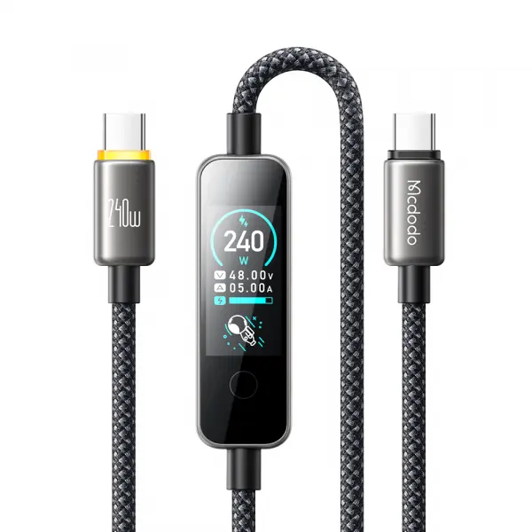 Cablu Date si Incarcare USB-C - USB-C McDodo CA-8750 Display, 240W, 1.2m, Negru