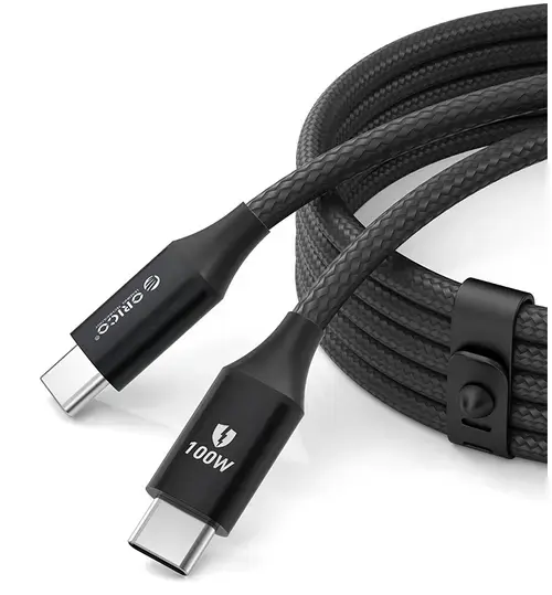 Cablu Date si Incarcare USB-C - USB-C Orico CDX, 100W, 1m, Negru