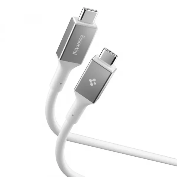 Cablu Date si Incarcare USB-C - USB-C Spigen EB24012CC, 240W, 1.2m, Alb