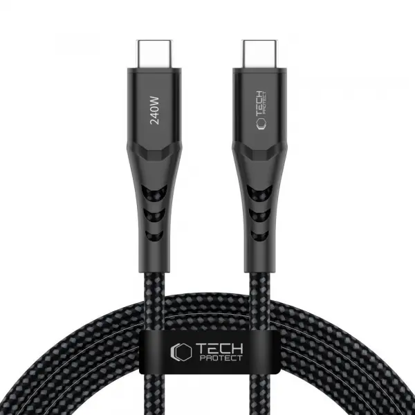 Cablu Date si Incarcare USB-C - USB-C Tech-Protect UB11T Ultraboost, 240W, 2m, Negru