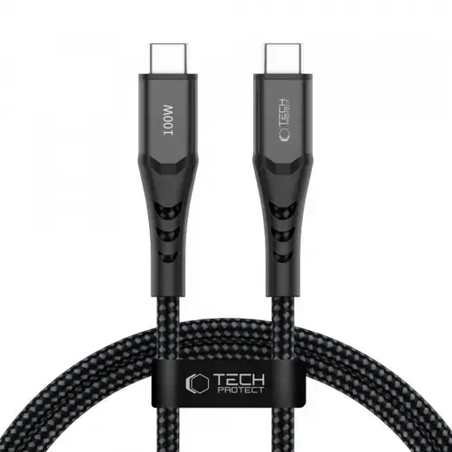 Cablu Date si Incarcare USB-C - USB-C Tech-Protect UB11T Ultraboost, 100W, 1m, Negru