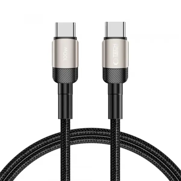 Cablu Date si Incarcare USB-C - USB-C Tech-Protect Ultraboost EVO, 100W, 1m, Argintiu