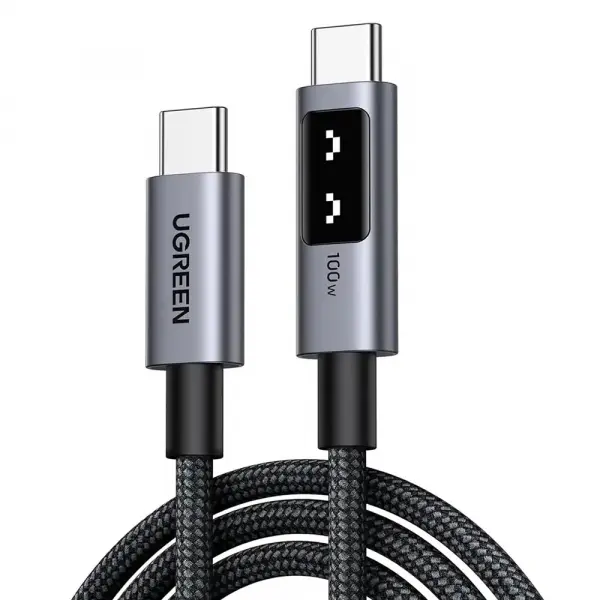 Cablu Date si Incarcare USB-C - USB-C UGREEN L509, 100W, 1m, Gri