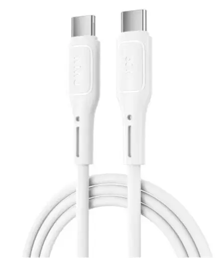 Cablu Date si Incarcare USB-C - USB-C WiWu Wi-C043E Starlink, 60W, 1m, Alb