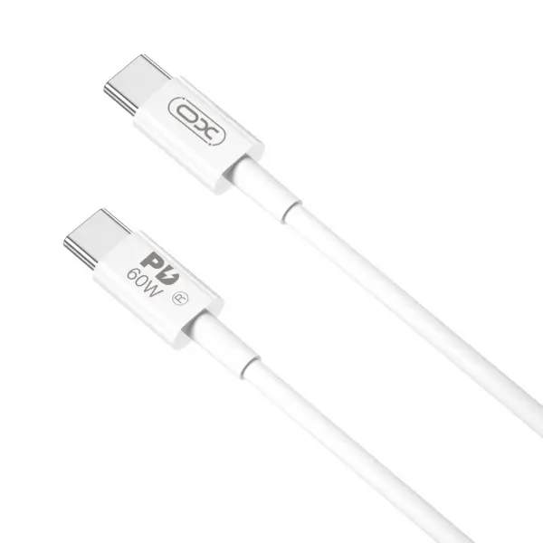 Cablu Date si Incarcare USB-C - USB-C XO Design NB-Q190B, 60W, 2m, Alb