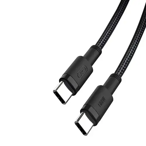 Cablu Date si Incarcare USB-C - USB-C XO Design NB-Q199, 100W, 1.5m, Negru