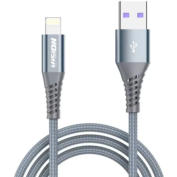 Cablu date Vision Touch USB A-Lightning 10W 1M textil gri, V1MAL10W