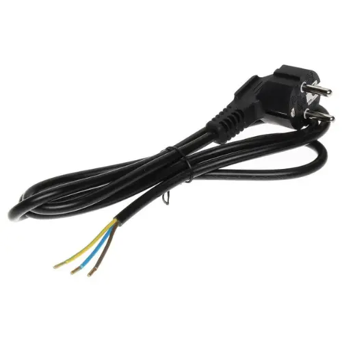 Cablu de alimentare 230V cu ștecher Schuko, 3×0.75mm², 1m