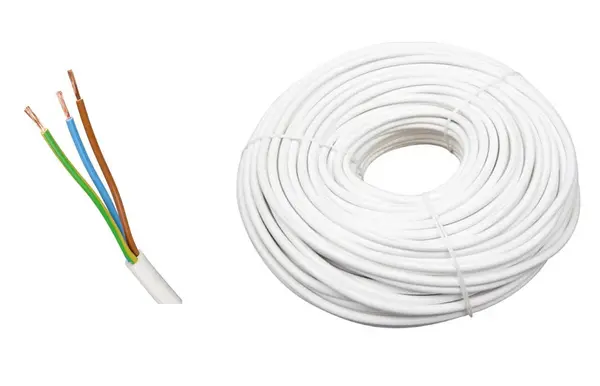 Cablu de alimentare flexibil MYYM 3x2.5mm, rola 100m, CU-MYYM3X2.5ALB