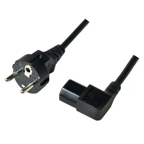 Cablu de alimentare mufa de siguranta la IEC C13 mama 90° 3m, Logilink CP118