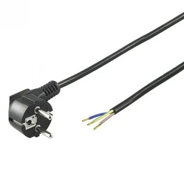 Cablu de alimentare Schuko la fire deschise 2m Negru, kpsft2b