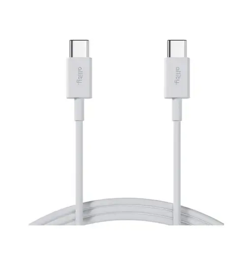 Cablu de date Allity AUC-03 USB-C - USB-C, 1m, 100W (Alb)