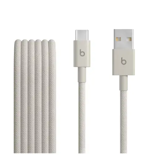 Cablu de date Apple Beats MDGJ4, USB-A la USB-C, 1.5 m (Bej)