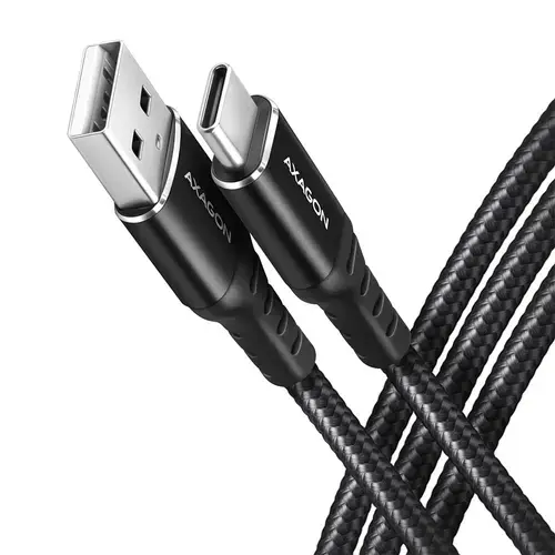Cablu de date Axagon HQ, USB -A / USB-C, 3A, 150cm, Negru