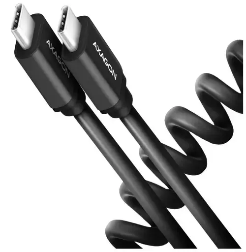 Cablu de date Axagon Twister, USB-C la USB-C, 0.6m, 3A (Negru)