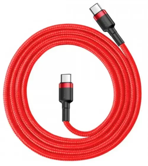 Cablu de date Baseus Cafule Series CATKLF-G09, Type-C - Type-C, 1 m (Rosu)