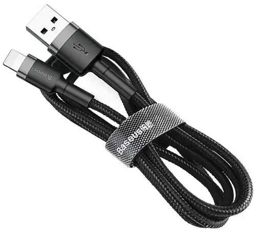 Cablu de date Baseus Cafule Special Edition, Lightning, 1 m (Negru)