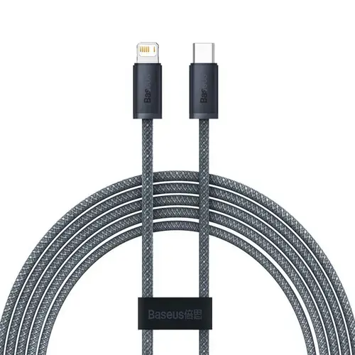 Cablu de date Baseus CALD000116, USB-C - Lightning, 20W, 2m, Gri