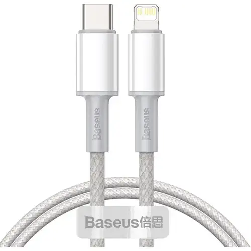 Cablu de date Baseus CATLGD-02, USB Type-C - Lightning, 1m, 20W, Alb