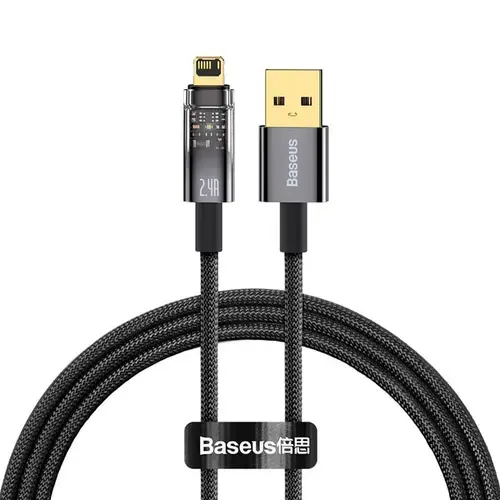Cablu de date Baseus CATS000401, USB - Lightning, 2.4A, 1m, Negru