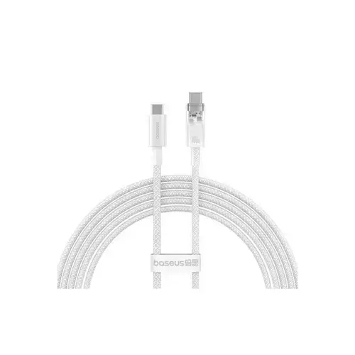 Cablu de date Baseus Explorer Series, USB-C la USB-C, 100W, 1m, Alb