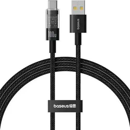 Cablu de date Baseus Gem, Fast Charging, USB la USB Type-C 100W, 1m, Negru
