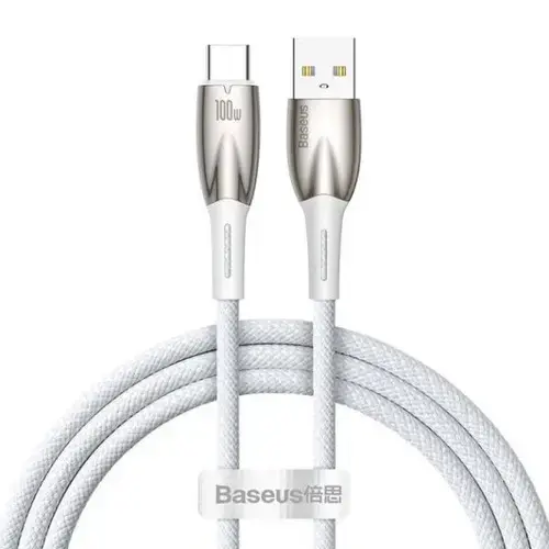 Cablu de date Baseus Glimmer, USB-A - USB-C, 1m, 100W