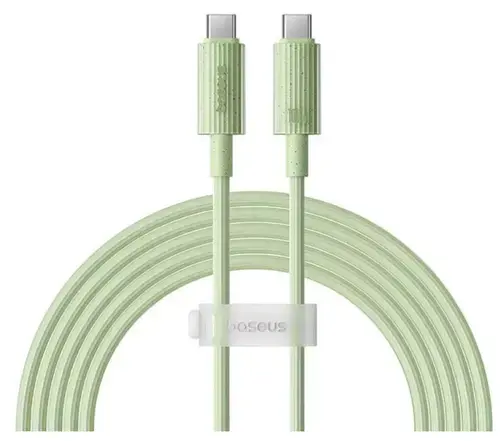Cablu de date Baseus Habitat Series, Incarcare rapida, USB-C la USB-C, 100W, 2m (Verde)
