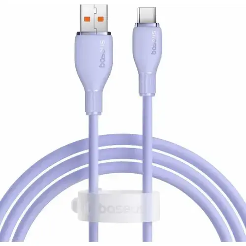 Cablu de date Baseus Pudding, Fast Charging, USB la USB Type-C 100W, 2m, Violet