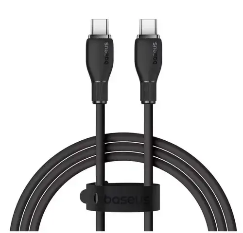 Cablu de date Baseus Pudding Series, 100W, USB-C la USB-C, Fast Charging, 1.2 metri (Negru)