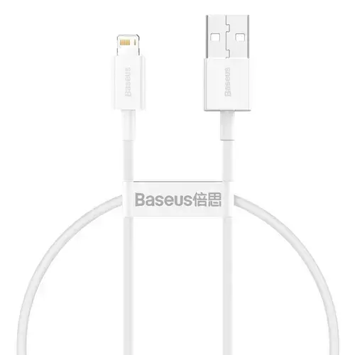 Cablu de date Baseus Superior Series CALYS-02, USB la Lightning, 2.4A, 0.25m (Alb)