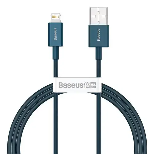 Cablu de date Baseus Superior, USB - Lightning, 2.4A, 1m, Albastru