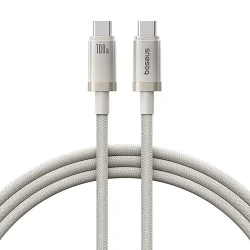 Cablu de date Baseus Titanium, USB Type-C la USB Type-C 100W, braided, 1m