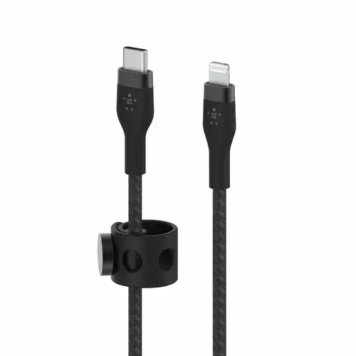Cablu de date Belkin CAA011bt2MBK BOOST CHARGE PRO, Flex, USB-C - LTG, 2 m (Negru)
