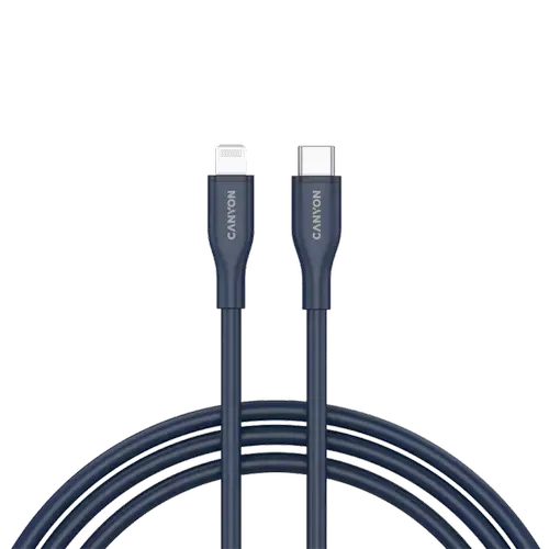 Cablu de date CANYON CNS-CLNM60SC10DB, 60 W, USB Type-C la Lightning, 1m (Albastru)