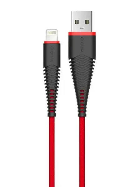 Cablu de date Devia Fish MFI Lightning DVCFMFILRD, 1.5m, 2.4A (Rosu)
