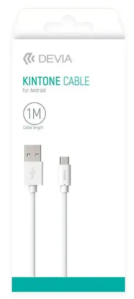 Cablu de date Devia Kintone DVKTMUCWH, MicroUSB, 1 m (Alb)