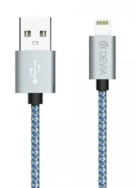 Cablu de date Devia Tube DVCTBLGH, Lightning, 1m (Gri)