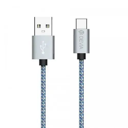 Cablu de date Devia Tube DVCTBLTYC, Type-C, 1 m (Gri)