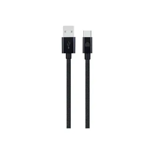 Cablu de date Dviced DV120007, USB-A la USB-C Nylon Textil, 1,25m (Negru)