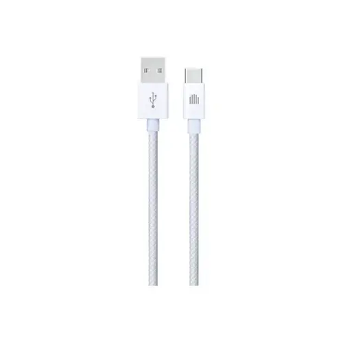 Cablu de date Dviced DV120008, USB-A la USB-C, Nylon Textil, 1,25m (Alb)