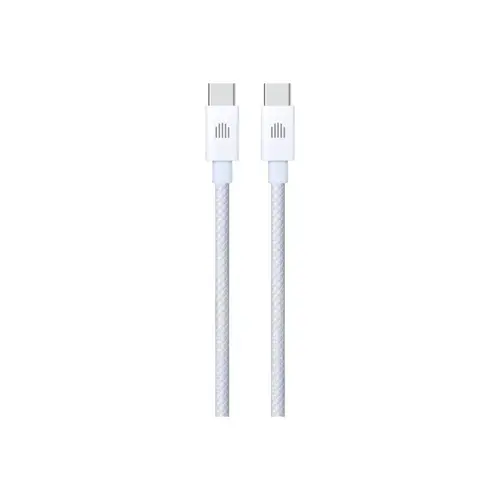 Cablu de date Dviced DV120011, USB-C la USB-C, Nylon Textil, 1,25m (Alb)
