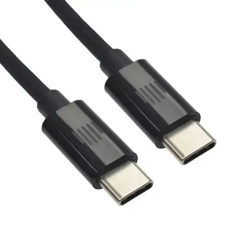 Cablu de date Dviced DV120012, USB-C la USB-C, Nylon Textil, 2m (Negru)